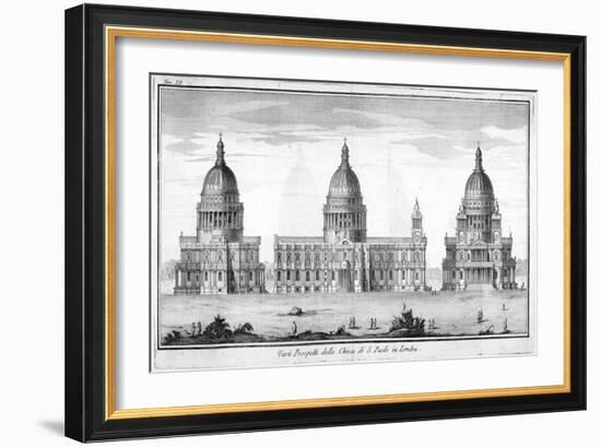 St Paul's Cathedral, London, 1742-null-Framed Giclee Print