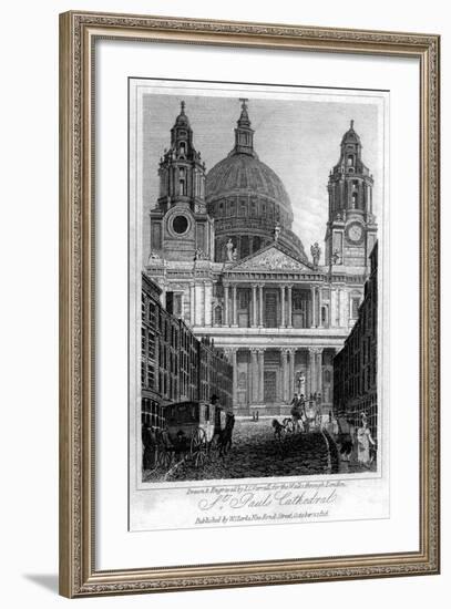 St Paul's Cathedral, London, 1816-JC Varrall-Framed Giclee Print