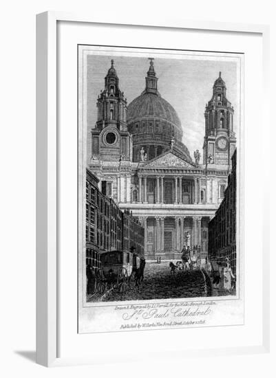 St Paul's Cathedral, London, 1816-JC Varrall-Framed Giclee Print