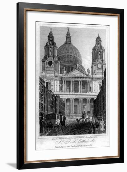 St Paul's Cathedral, London, 1816-JC Varrall-Framed Giclee Print