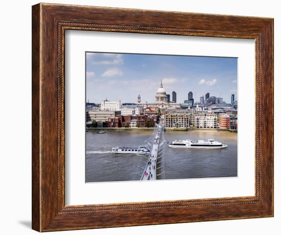 St Paul's Cathedral, London, is seen from across River Thames-Charles Bowman-Framed Photographic Print