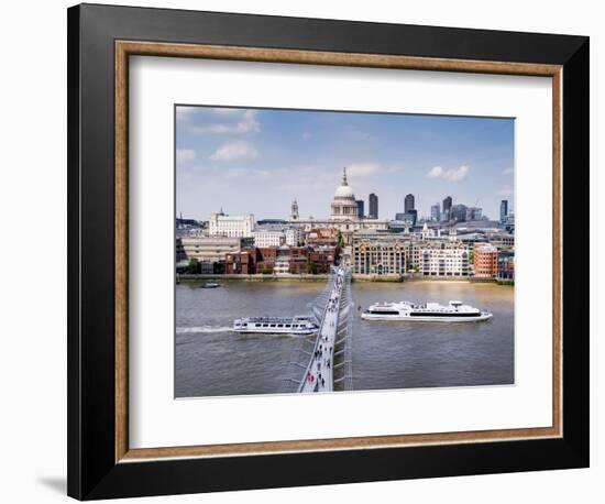 St Paul's Cathedral, London, is seen from across River Thames-Charles Bowman-Framed Photographic Print