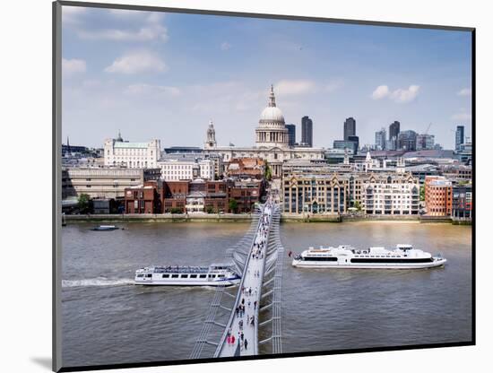 St Paul's Cathedral, London, is seen from across River Thames-Charles Bowman-Mounted Photographic Print