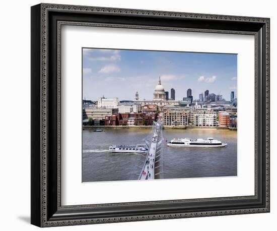 St Paul's Cathedral, London, is seen from across River Thames-Charles Bowman-Framed Photographic Print