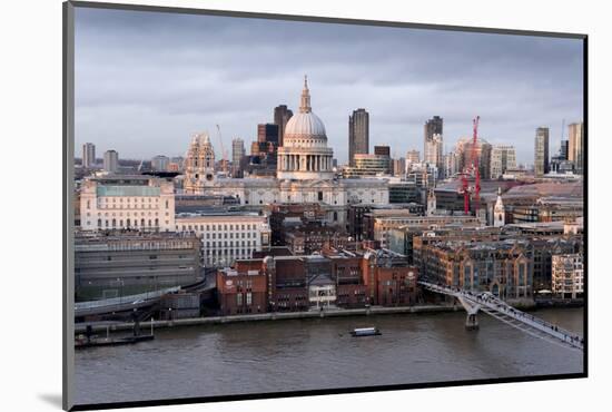 St Paul's Cathedral, London, is seen from across River Thames-Charles Bowman-Mounted Photographic Print