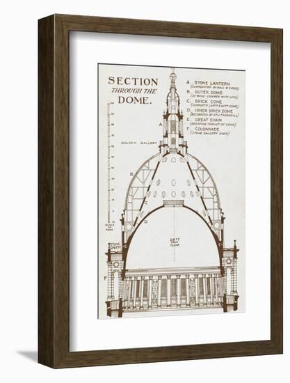 St Paul's Cathedral - Section Through Wren's Dome-null-Framed Photographic Print
