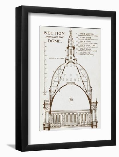 St Paul's Cathedral - Section Through Wren's Dome-null-Framed Photographic Print