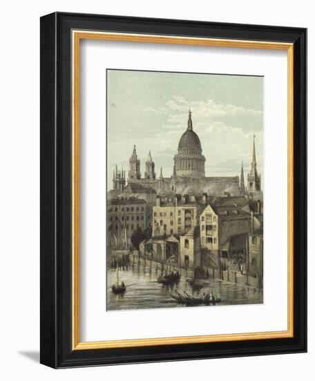 St Paul's Cathedral, View of the Southern Front from Southwark Bridge-null-Framed Giclee Print