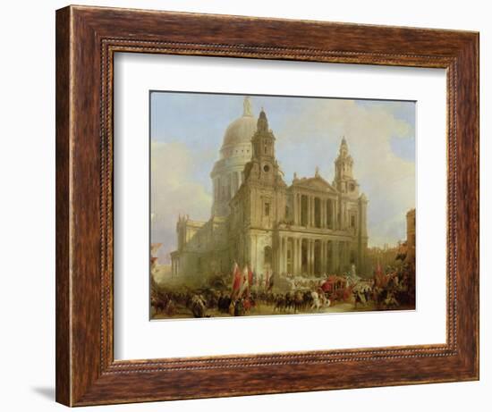 St. Paul's Cathedral with the Lord Mayor's Procession, 1836-David Roberts-Framed Giclee Print