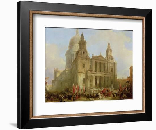 St. Paul's Cathedral with the Lord Mayor's Procession, 1836-David Roberts-Framed Giclee Print