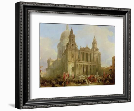 St. Paul's Cathedral with the Lord Mayor's Procession, 1836-David Roberts-Framed Giclee Print