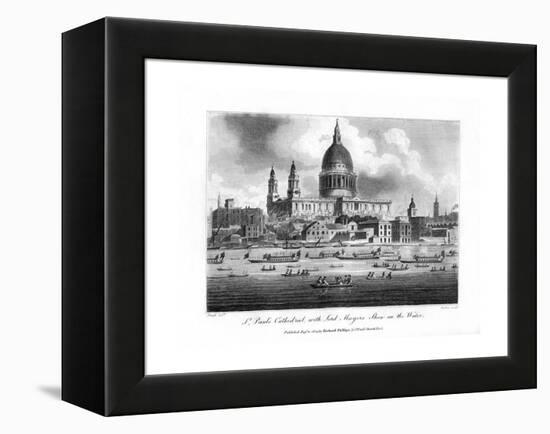 St Paul's Cathedral, with the Lord Mayor's Show on the Water, London, 1804-Newton-Framed Premier Image Canvas