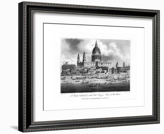 St Paul's Cathedral, with the Lord Mayor's Show on the Water, London, 1804-Newton-Framed Giclee Print