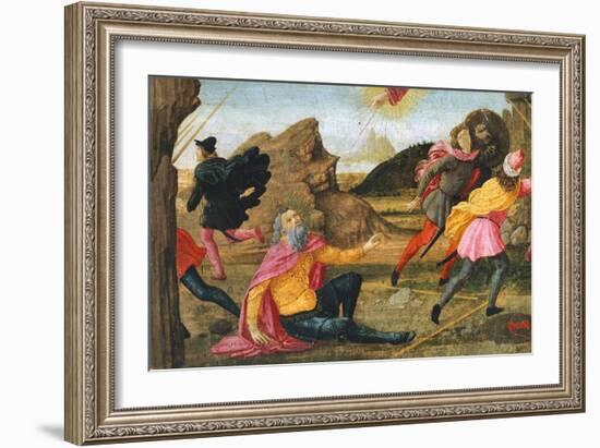 St Paul's Conversion, Detail from Predella of Sacred Conversation-Domenico Ghirlandaio-Framed Giclee Print