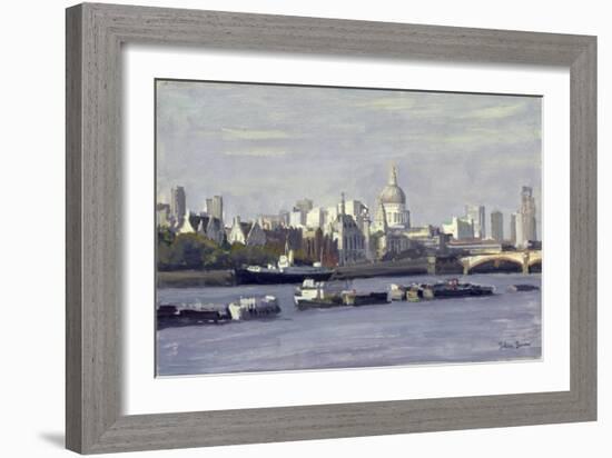 St. Paul's from Bankside-Julian Barrow-Framed Giclee Print