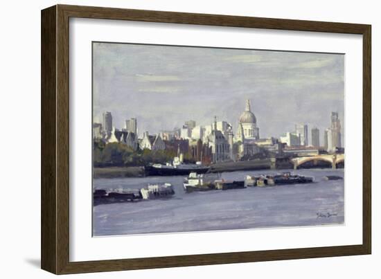 St. Paul's from Bankside-Julian Barrow-Framed Giclee Print