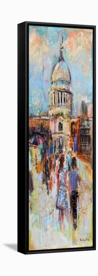 St Paul's from the Millennium Bridge-Sylvia Paul-Framed Premier Image Canvas