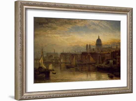 St. Paul's from the River Thames, 1877 (Oil on Canvas)-Henry Dawson-Framed Giclee Print