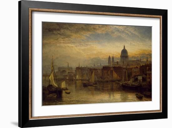 St. Paul's from the River Thames, 1877 (Oil on Canvas)-Henry Dawson-Framed Giclee Print