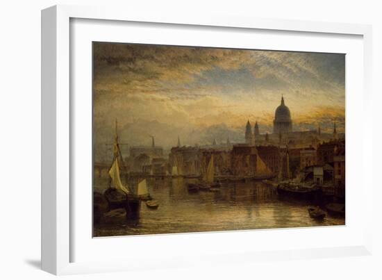 St. Paul's from the River Thames, 1877 (Oil on Canvas)-Henry Dawson-Framed Giclee Print