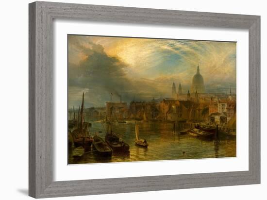 St Paul's, London (Oil on Canvas)-Henry Dawson-Framed Giclee Print