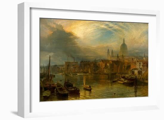 St Paul's, London (Oil on Canvas)-Henry Dawson-Framed Giclee Print