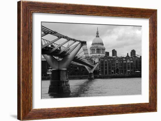 St Paul's Millennium Bridge BW-Toula Mavridou-Messer-Framed Photographic Print