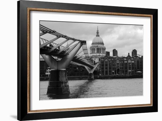 St Paul's Millennium Bridge BW-Toula Mavridou-Messer-Framed Photographic Print