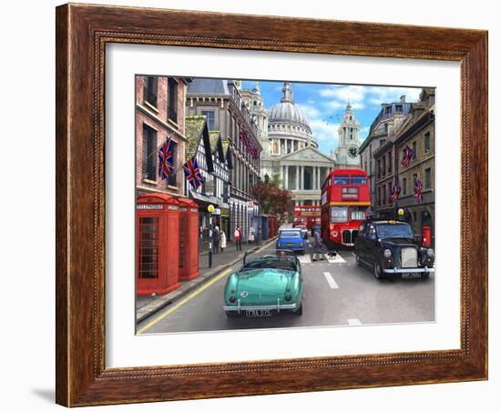 St Paul's Street Scene-Dominic Davison-Framed Art Print