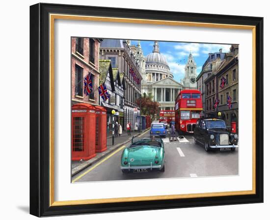 St Paul's Street Scene-Dominic Davison-Framed Art Print