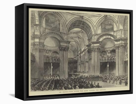 St Paul's, View under the Dome During the Service-null-Framed Premier Image Canvas