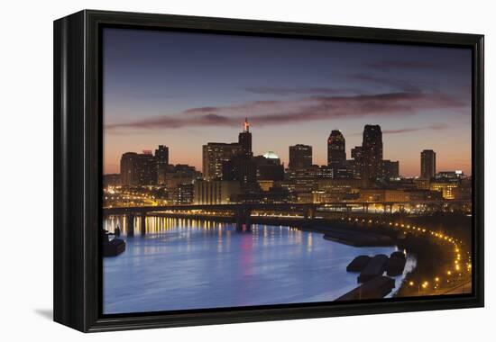 St Paul Skyline from Indian Mounds, Minneapolis, Minnesota, USA-Walter Bibikow-Framed Premier Image Canvas