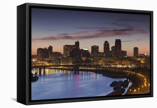 St Paul Skyline from Indian Mounds, Minneapolis, Minnesota, USA-Walter Bibikow-Framed Premier Image Canvas