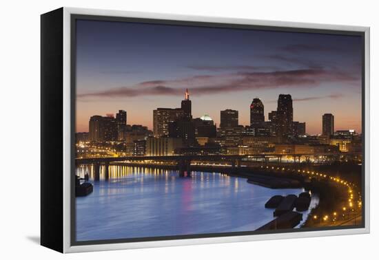 St Paul Skyline from Indian Mounds, Minneapolis, Minnesota, USA-Walter Bibikow-Framed Premier Image Canvas