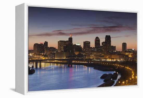 St Paul Skyline from Indian Mounds, Minneapolis, Minnesota, USA-Walter Bibikow-Framed Premier Image Canvas