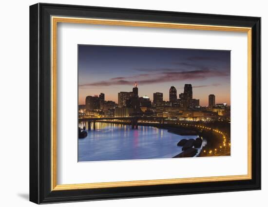 St Paul Skyline from Indian Mounds, Minneapolis, Minnesota, USA-Walter Bibikow-Framed Photographic Print