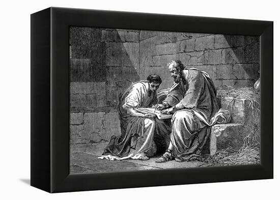 St Paul the Apostle in Prison, Writing His Epistle to the Ephesians, 1st Century Ad-null-Framed Premier Image Canvas