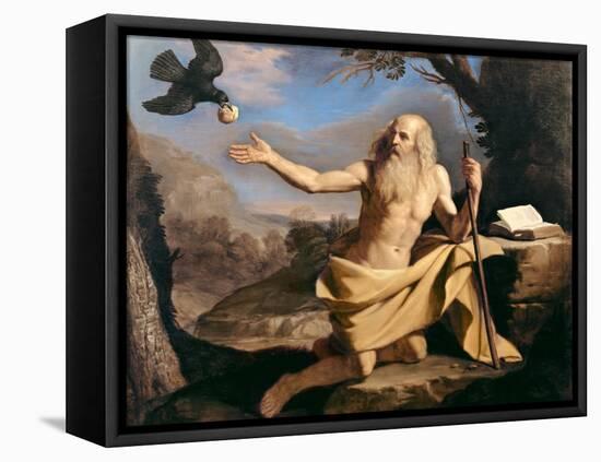 St. Paul the Hermit Being Fed by the Raven-Guercino (Giovanni Francesco Barbieri)-Framed Premier Image Canvas