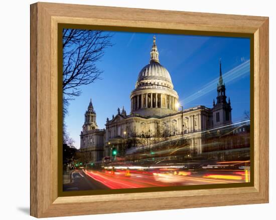 St. Pauls Cathedral dusk, London, England, United Kingdom, Europe-Charles Bowman-Framed Premier Image Canvas