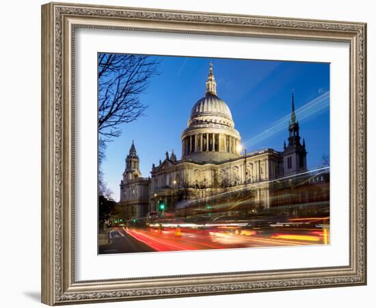 St. Pauls Cathedral dusk, London, England, United Kingdom, Europe-Charles Bowman-Framed Photographic Print