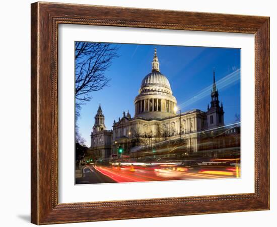 St. Pauls Cathedral dusk, London, England, United Kingdom, Europe-Charles Bowman-Framed Photographic Print