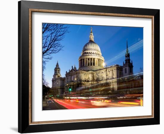 St. Pauls Cathedral dusk, London, England, United Kingdom, Europe-Charles Bowman-Framed Photographic Print