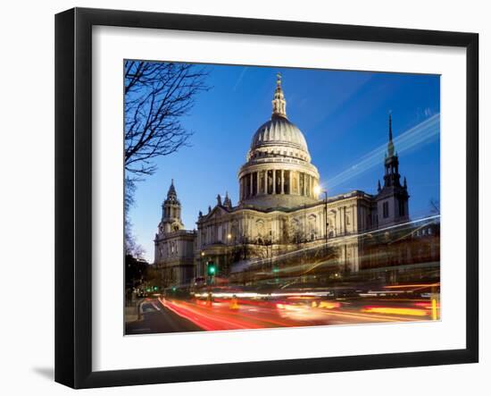 St. Pauls Cathedral dusk, London, England, United Kingdom, Europe-Charles Bowman-Framed Photographic Print