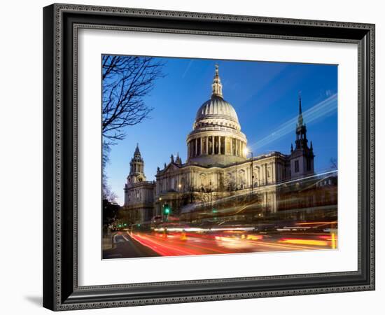 St. Pauls Cathedral dusk, London, England, United Kingdom, Europe-Charles Bowman-Framed Photographic Print