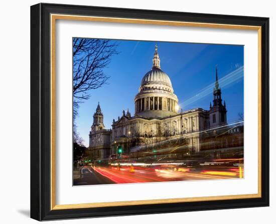 St. Pauls Cathedral dusk, London, England, United Kingdom, Europe-Charles Bowman-Framed Photographic Print