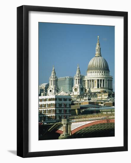 St. Pauls Cathedral from the Thames Embankment, London, England, United Kingdom, Europe-Lee Frost-Framed Photographic Print