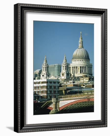 St. Pauls Cathedral from the Thames Embankment, London, England, United Kingdom, Europe-Lee Frost-Framed Photographic Print