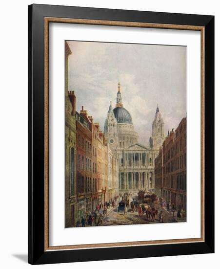 St Pauls Cathedral, Looking Up Ludgate Hill, London, 1925-Lloyd Brothers-Framed Giclee Print