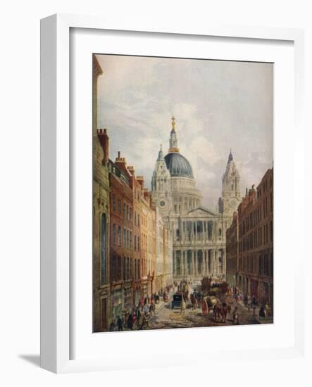 St Pauls Cathedral, Looking Up Ludgate Hill, London, 1925-Lloyd Brothers-Framed Giclee Print