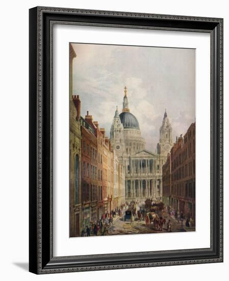 St Pauls Cathedral, Looking Up Ludgate Hill, London, 1925-Lloyd Brothers-Framed Giclee Print